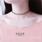 可调节 绮湘雨 天然黑尖晶石蕾丝项圈项圈颈圈14k包金choker女